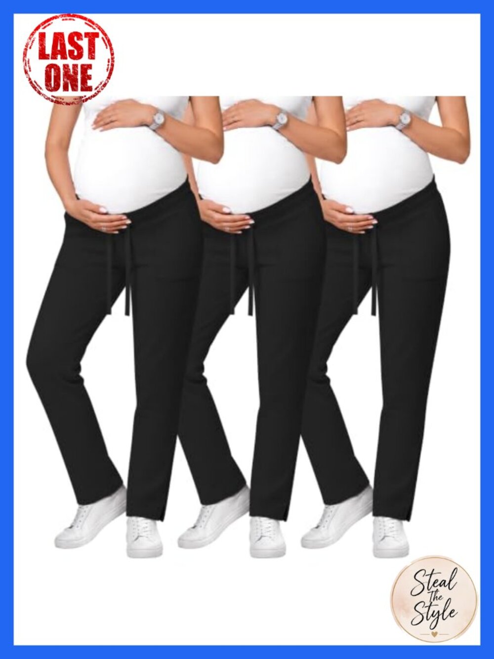 Women's Maternity Scrub Pants 3 Pack Rayon Nylon Spandex High Stretch
